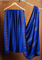 Pashmina Kashmiri Needle Work Shawl D#08 - R Blue