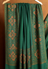 Pashmina Kashmiri Border Shawl D#127 - D Green