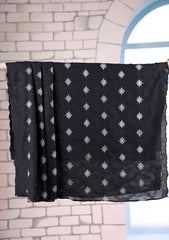 Embroidered Lawn Summer Shawl D#65 - Black 1