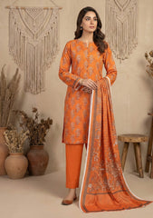 Winter - Rubaaiyat - D Prints - Marina 26 - Wool Shawl - RPM#07 - Orange