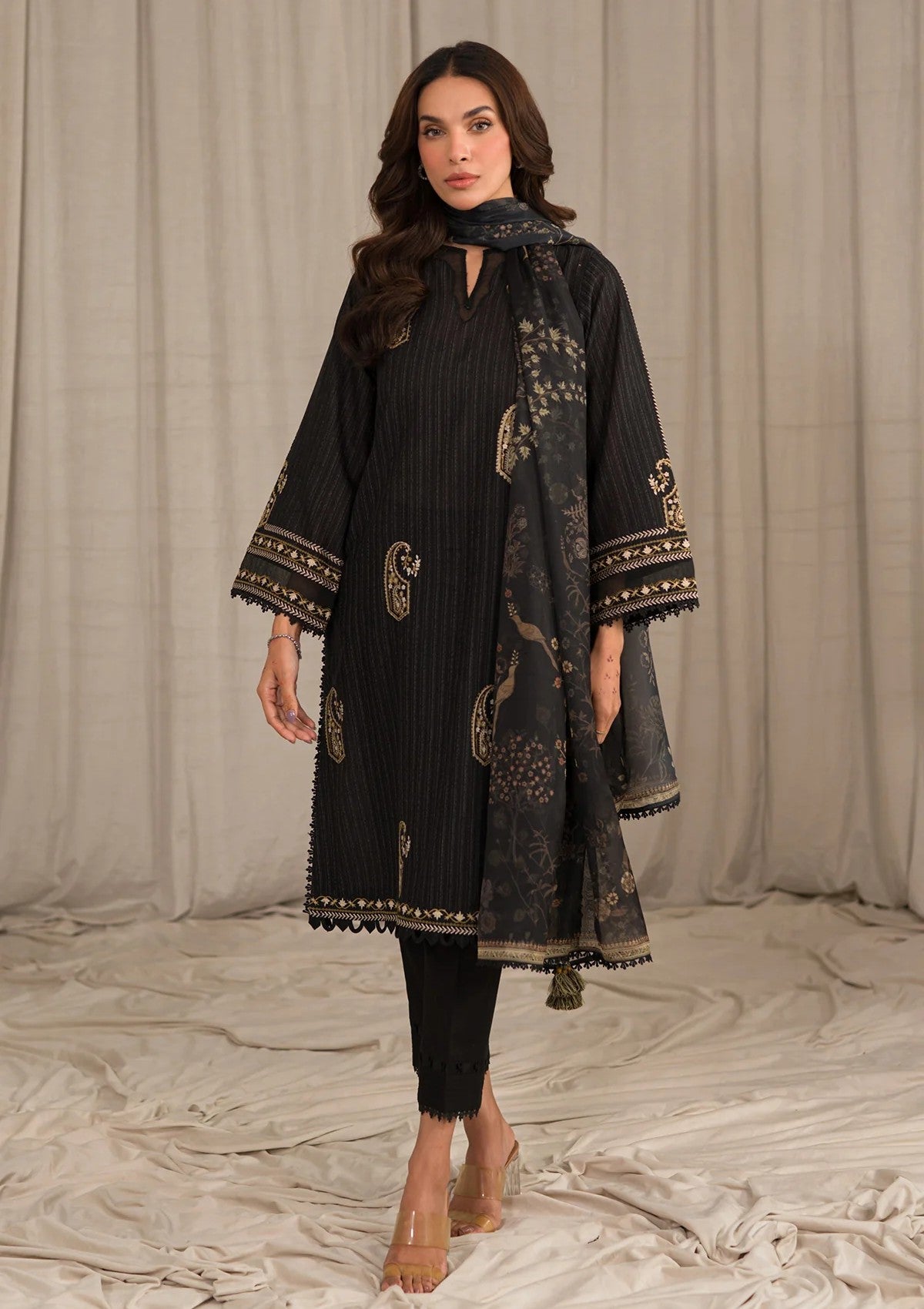 Lawn Collection - Sahar - Mirage - Embroidered - SML24#02 - Black