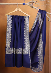 Pashmina Embroidered Border Shawl D#274 - N Blue