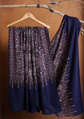 Pashmina Embroidered Jaaldar Shawl D#15 - N Blue
