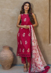 Lawn Collection - Sahar - Mirage - Embroidered - SML24#03 - Red