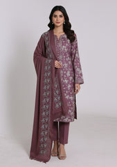Winter - Riwaj - Printed Cotray Suit - Wool Shawl - D#06 - DT Pink