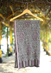 Pashmina Kaani Work Shawl D - 08 - D Grey