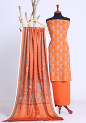 Winter - Rubaaiyat - D Prints - Marina 26 - Wool Shawl - RPM#07 - Orange