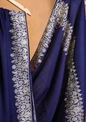 Pashmina Embroidered Border Shawl D#274 - N Blue