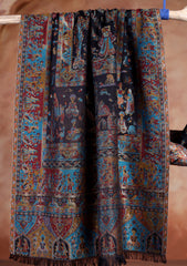 Pashmina Zari Jamawar Scarf D#04 - Black