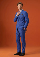 Dormeuil Microns Super 160's Wool Fabric - R Blue