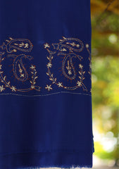 Wool Needle Work Shawl D - 55 - R Blue 1
