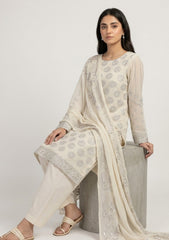 Formals - Riwaj - Fancy Bamber Chiffon - 2 Pcs Suit - CBD#2928 - Cream