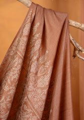 Pashmina Embroidered Jaaldar Shawl D#12 - G Brown