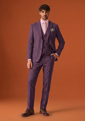 Dormeuil Exel Unique Stretch Wool Fabric - Purple