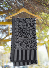 Pure Pashmina Kaani Jamawar Shawl D - 88 - G Black