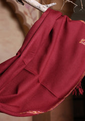 Pashmina Kashmiri Border Scarf D#26 - Maroon