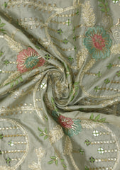 Indian Georgette Raw Silk Resham Dhaga Zari And Gotta Work - ASPL#136
