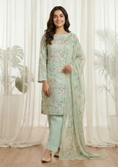 Lawn - Rubaaiyat - Digital Printed 26 - 2 By 2 - D#27 - P Green