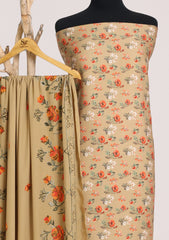 Winter - Riwaj - Printed Cotray Suit - Wool Shawl - D#11 - G Brown