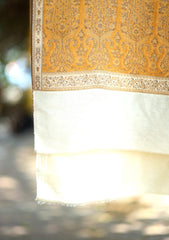 Pashmina Kaani Zari Shawl D - 25 - Off White