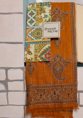 Karandi Embroidered Shawl D#10 - Mustard