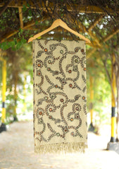 Pashmina Wool Needle Work Shawl D - 05 - L Pista
