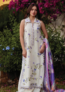 Lawn - Farah Talib Aziz - Luxury Unstitched 26 - FTA#01 - Evita Ivory