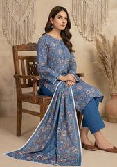 Winter - Rubaaiyat - D Prints - Marina 26 - Wool Shawl - RPM#01 - Blue