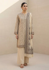 Winter - Riwaj - Pashmina Embroidered Suit - Premium 25 - D#01 - Skin