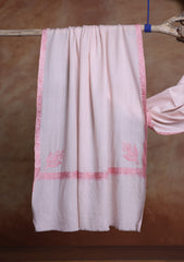 Pashmina Kashmiri Border Scarf D#28 - L Peach