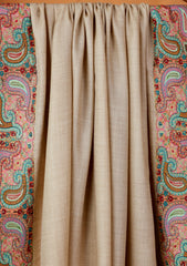 Pashmina Embroidered Border Shawl D#03 - Skin