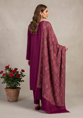 Winter - Riwaj - Pashmina Kashmiri Needle 3 Pcs Suit - D#01 - Majenta