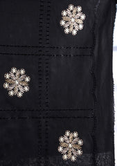 Embroidered Lawn Summer Shawl D#34 - Black