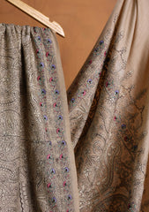 Pashmina Embroidered Jaaldar Shawl D#15 - Skin