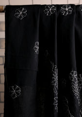 Lawn Chikankari Summer Shawl D#12 - Black
