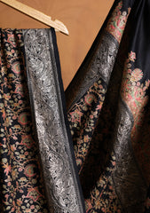 Pashmina Embroidered Jaaldar Shawl D#11 - Black 1