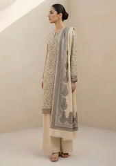 Winter - Riwaj - Pashmina Embroidered Suit - Premium 25 - D#01 - Skin