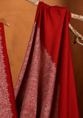 Pashmina Embroidered Jaaldar Shawl D#08 - Red