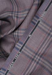 Scabal Super 130's  Mosaic Wool Check Suiting - Muted Brown