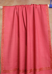 Pashmina Kashmiri Border Scarf D#16 - Carrot