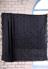 Embroidered Lawn Summer Shawl D#64 - Black