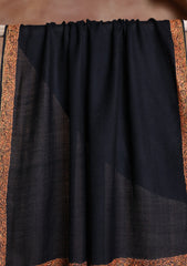 Pashmina Kashmiri Border Scarf D#30 - Black