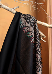 Pashmina Needle Work Shawl D#24 - Black