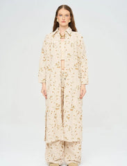 Pret - Moven - Bohemian Style Maxi Dress with Floral Embroidery and Sequins - Skin