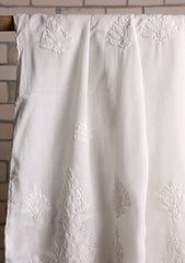 Lawn Chikankari Summer Shawl D#15 - White