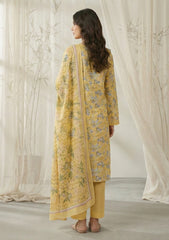 Lawn - Rubaaiyat - Chikankari 26 - Silk Dupatta - D#06 - Yellow