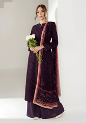 Winter - Riwaj - Printed Velvet Suit - D#28 - Purple