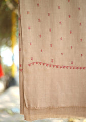 Pashmina Wool Embroidered Shawl D - 01 - L Brown