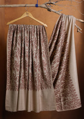 Pashmina Embroidered Jaaldar Shawl D#14 - Skin