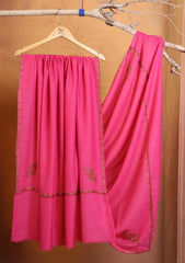 Pashmina Kashmiri Border Shawl D#161 - SH Pink